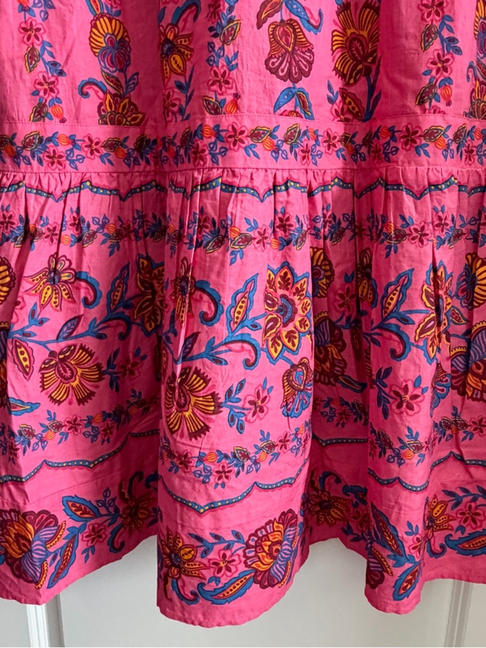 Printfresh Pink Floral Maxi Dress with Folklore Motif - Picture 10 of 12